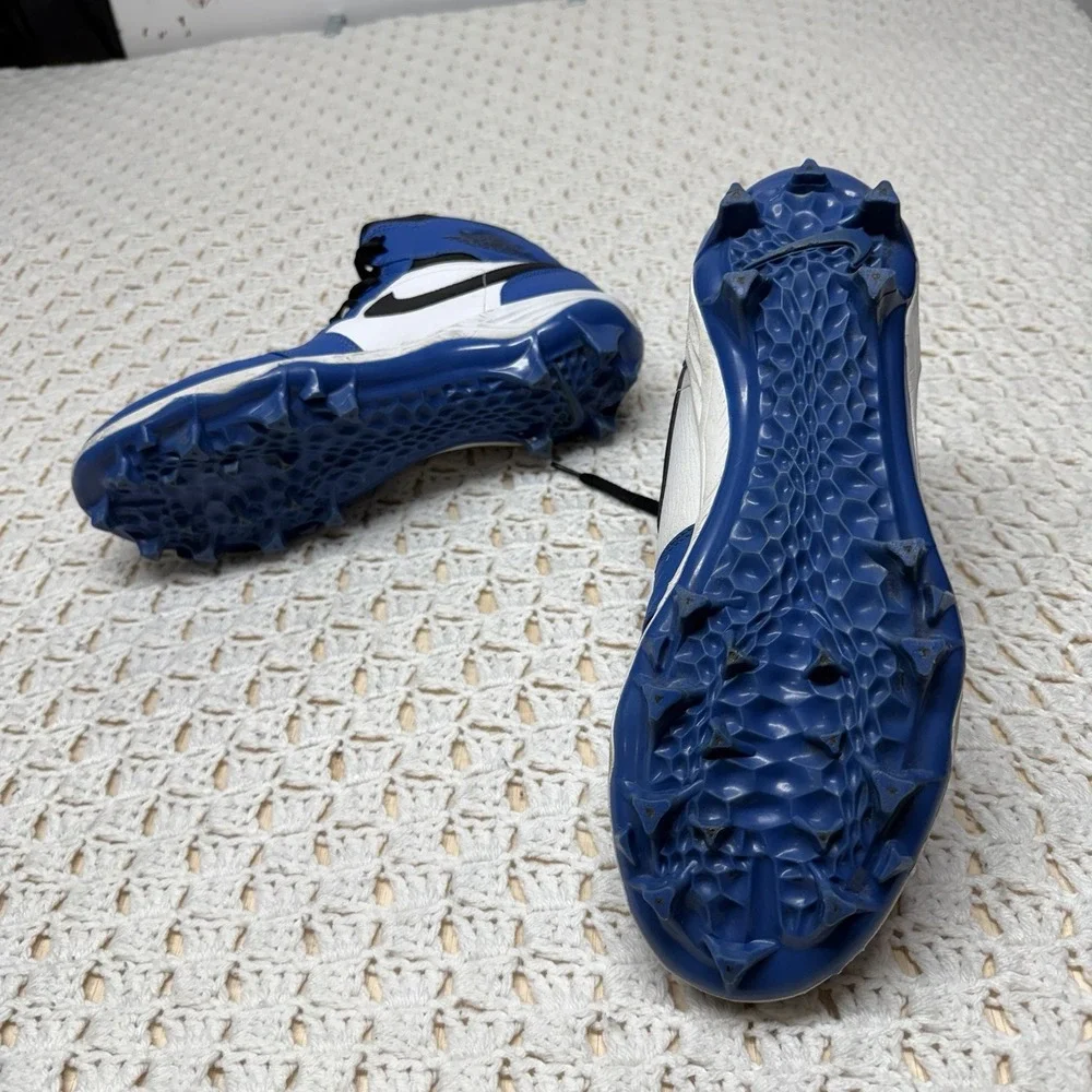 Nike Air Jordan 1 Mid TD Football Cleats Men's Size 12 Royal Blue Black FJ6805